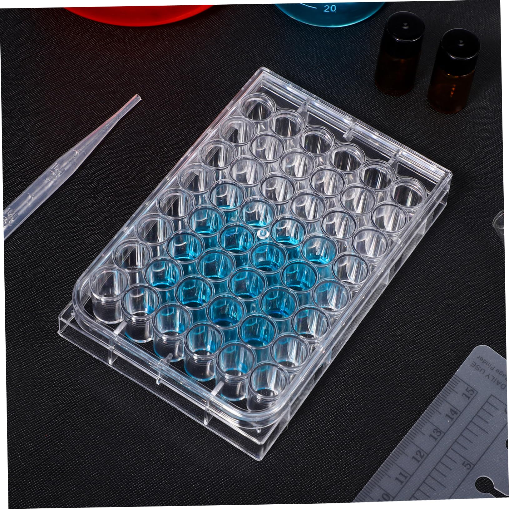 Gatuida 15piezas Placa De Cultivo Celular De Pocillos Para Experimentos Laboratorio Fabricada Virgen Para Cultivos Celulares y Reducción De Evaporación