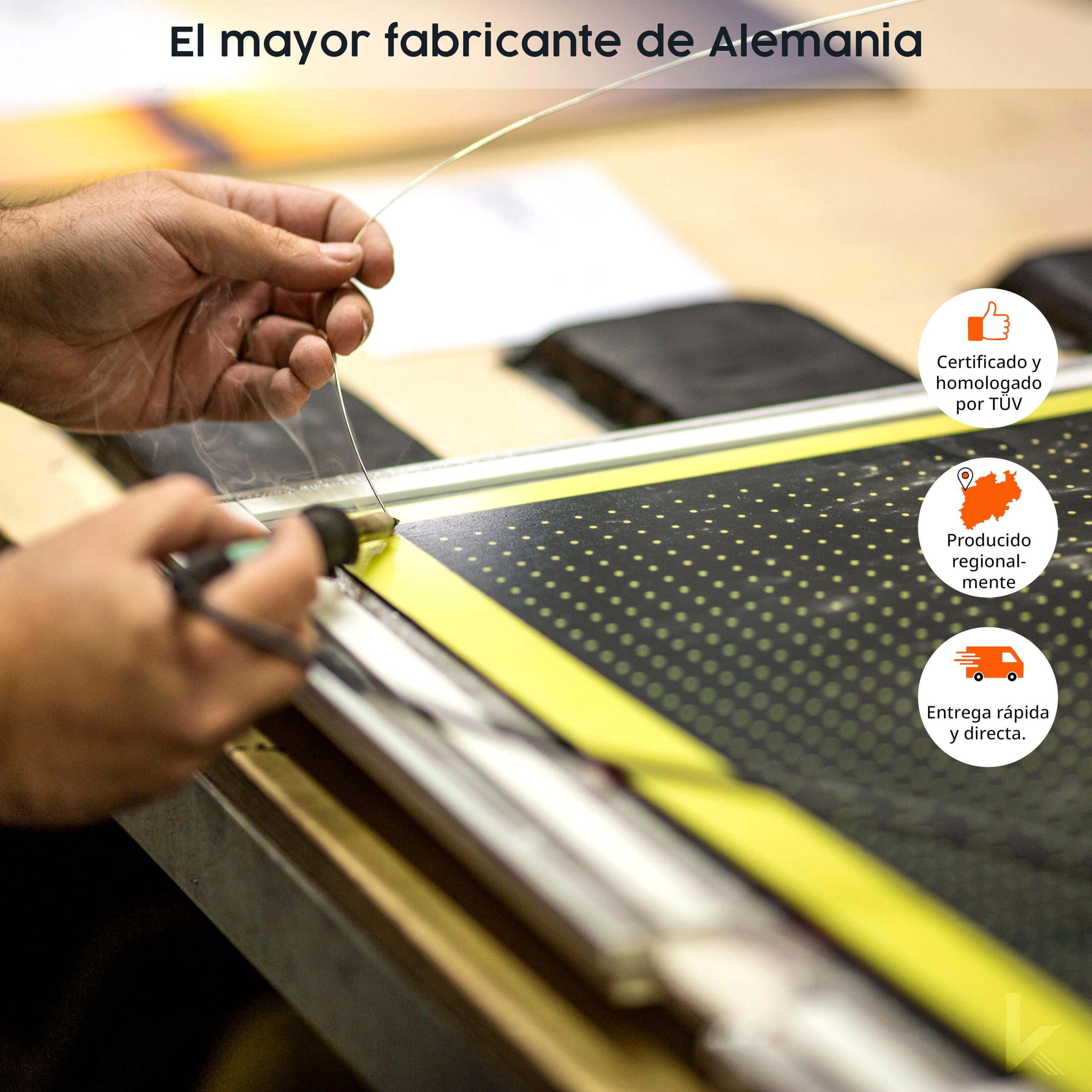 Könighaus Calefacción por infrarrojos de espejo - 450W sin marco incl. Termostato - Calefacción de espejo que ahorra energía - Calefacción por infrarrojos de pared - Calienta en 2 minutos