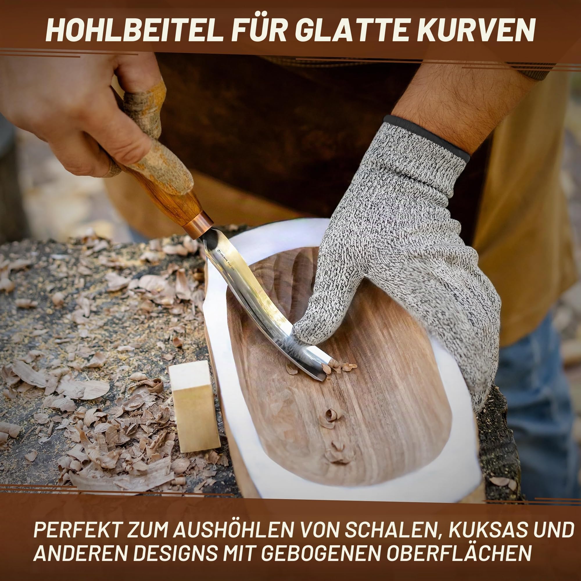 BeaverCraft Holzschnitzmesser Set S14 – Löffelschnitzwerkzeuge mit Hakenmesser, Schalenhohleisen & Meißeln – Schnitzset für Anfänger – Hobby Schnitzmesser Set