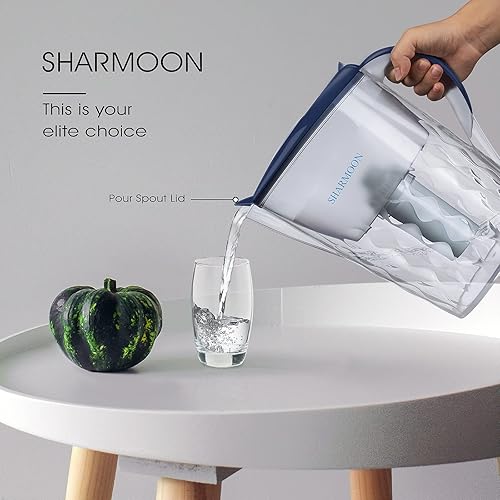 Miniatura 6 de Wave - Jarra grande con filtro de agua de 10 tazas jarra con filtro de agua de 10 tazas de larga duración de 200 galones con 1 filtro SHARMOON
