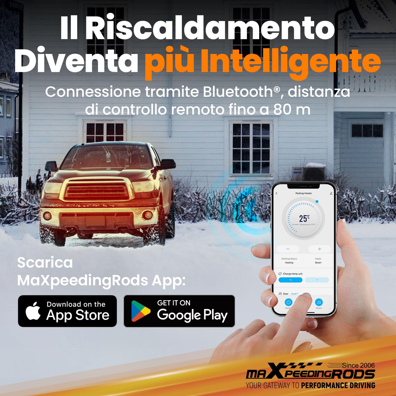 maXpeedingrods Riscaldatore a Gasolio 5KW 12V, Riscaldatore Diesel Funzionamento Silenzioso, Cinebasto con Bluetooth App e Telecomando, 0,16-0,48 L/H Basso Consumo per Camper Auto Camion Veicoli