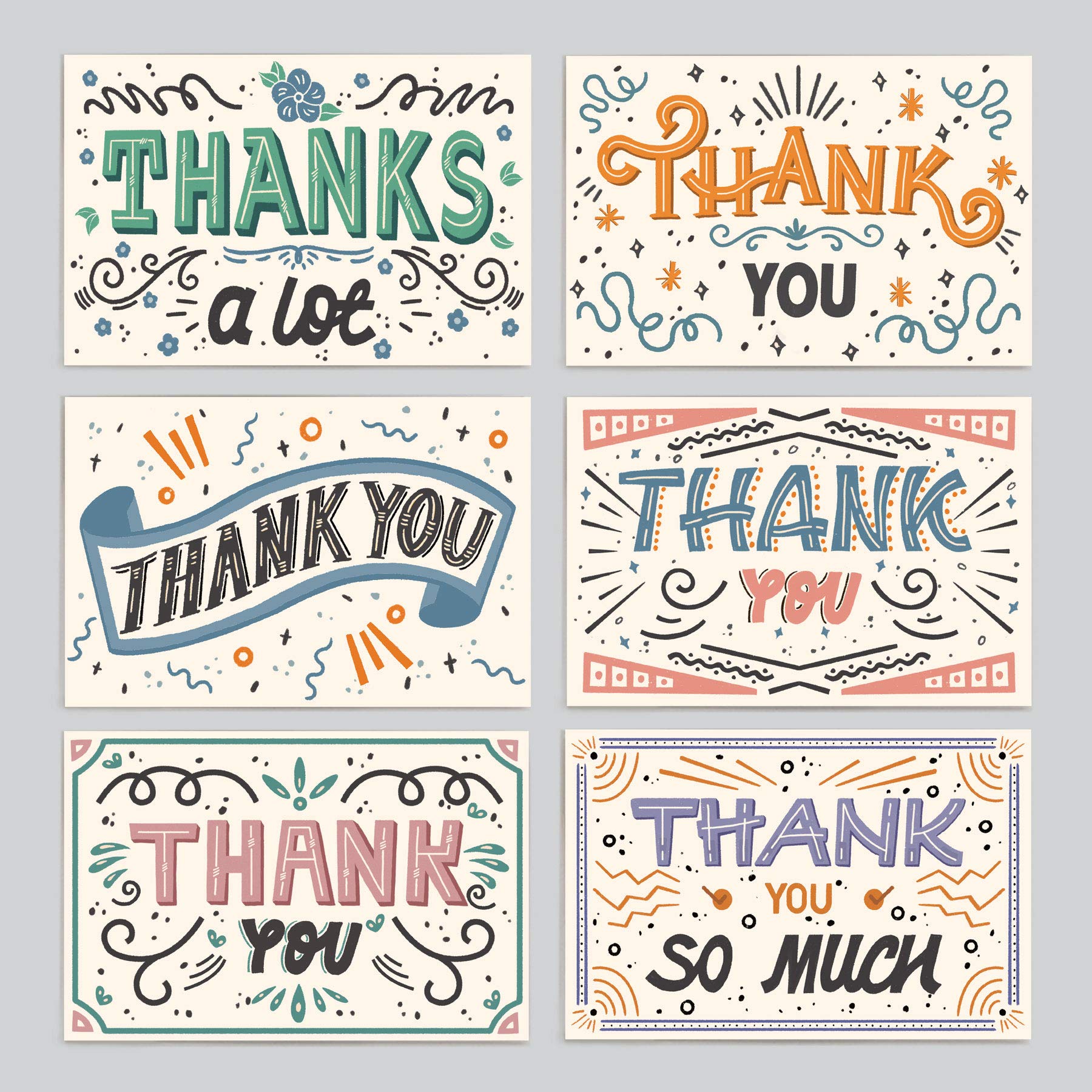 Premium Thank You Cards Box Set of 48 Assorted Premium Cards – Boxed Assortment Pack with Envelopes -Thank You Note Greeting Cards