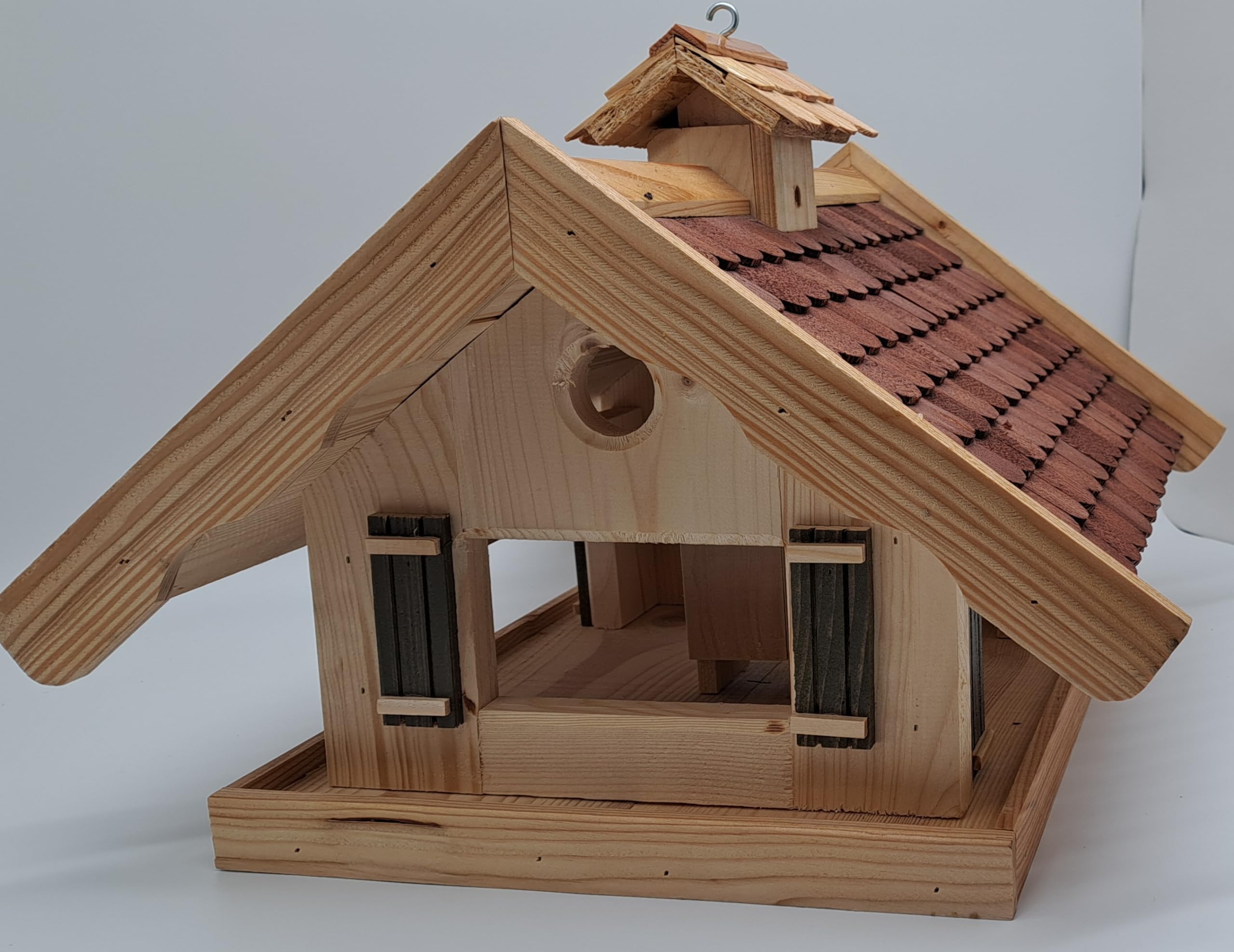 Vogelhaus Almhütte Vogelhaus Futtersilo Futterhaus Vogelfutter Vogelvilla Vogel in braun AB-1