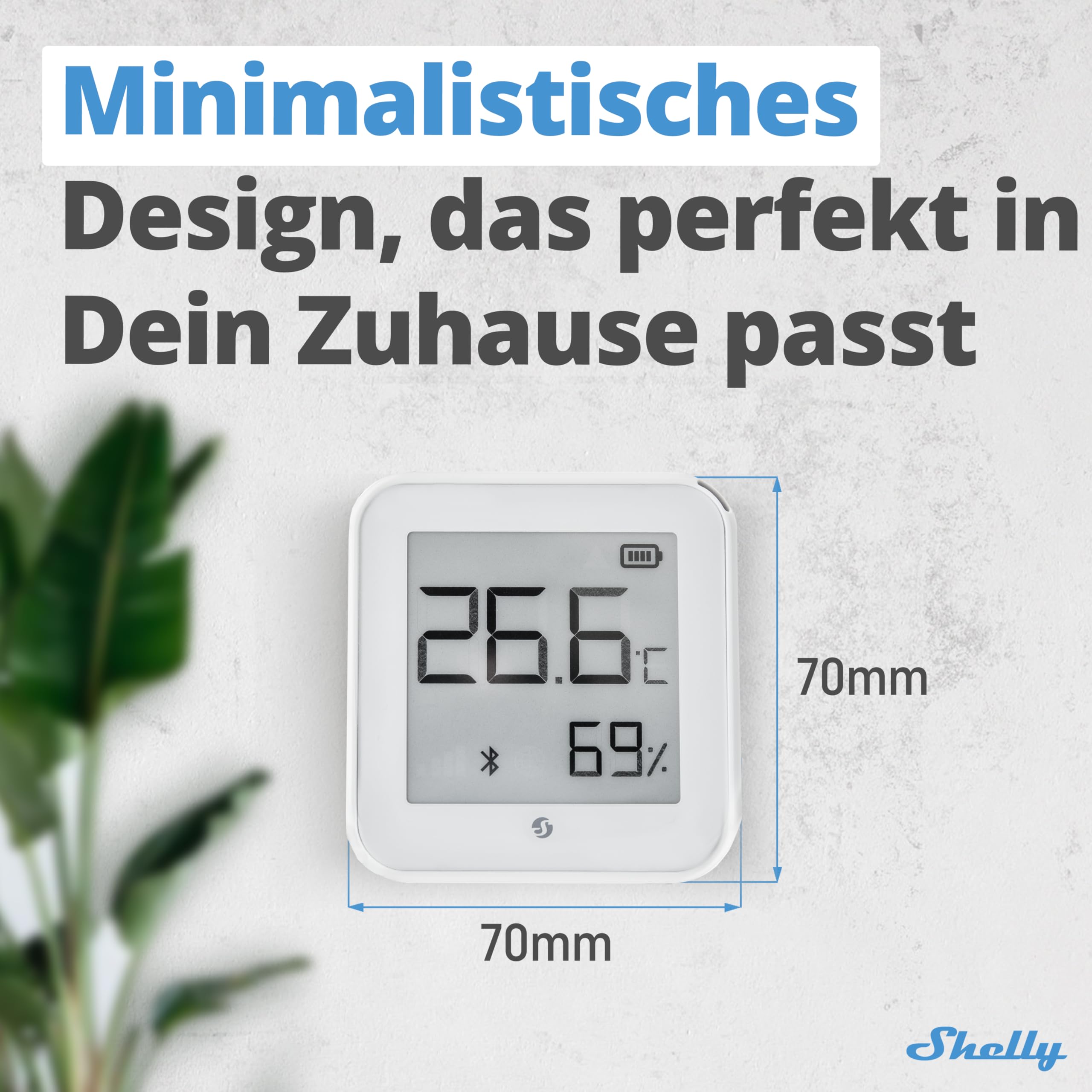 Shelly Plus H&T 2er Pack Wireless Luftfeuchtigkeit und Temperatur Sensor, Hygrometer Monitor, Smart Home Automation, WLAN, Bluetooth, Kompatibel mit iOS und Android, E-Ink-Display, USB-C, Kompakt Shelly Plus H&T 2er Pack Wireless Luftfeuchtigkeit und Temperatur Sensor, Hygrometer Monitor, Smart Home Automation, WLAN, Bluetooth, Kompatibel mit iOS und Android, E-Ink-Display, USB-C, Kompakt