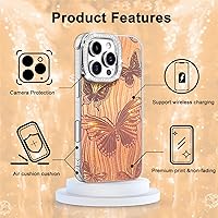 Vista 430 de I-MGAE-IN-AR - Funda diseñada para iPhone 12 y 12 Pro, diseño de mariposa plateada brillante, funda protectora de poliuretano termoplástico, suave