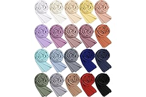 20 Pack Vibrant Chiffon Hijab Headscarves: Radiant Elegance for Muslim Women