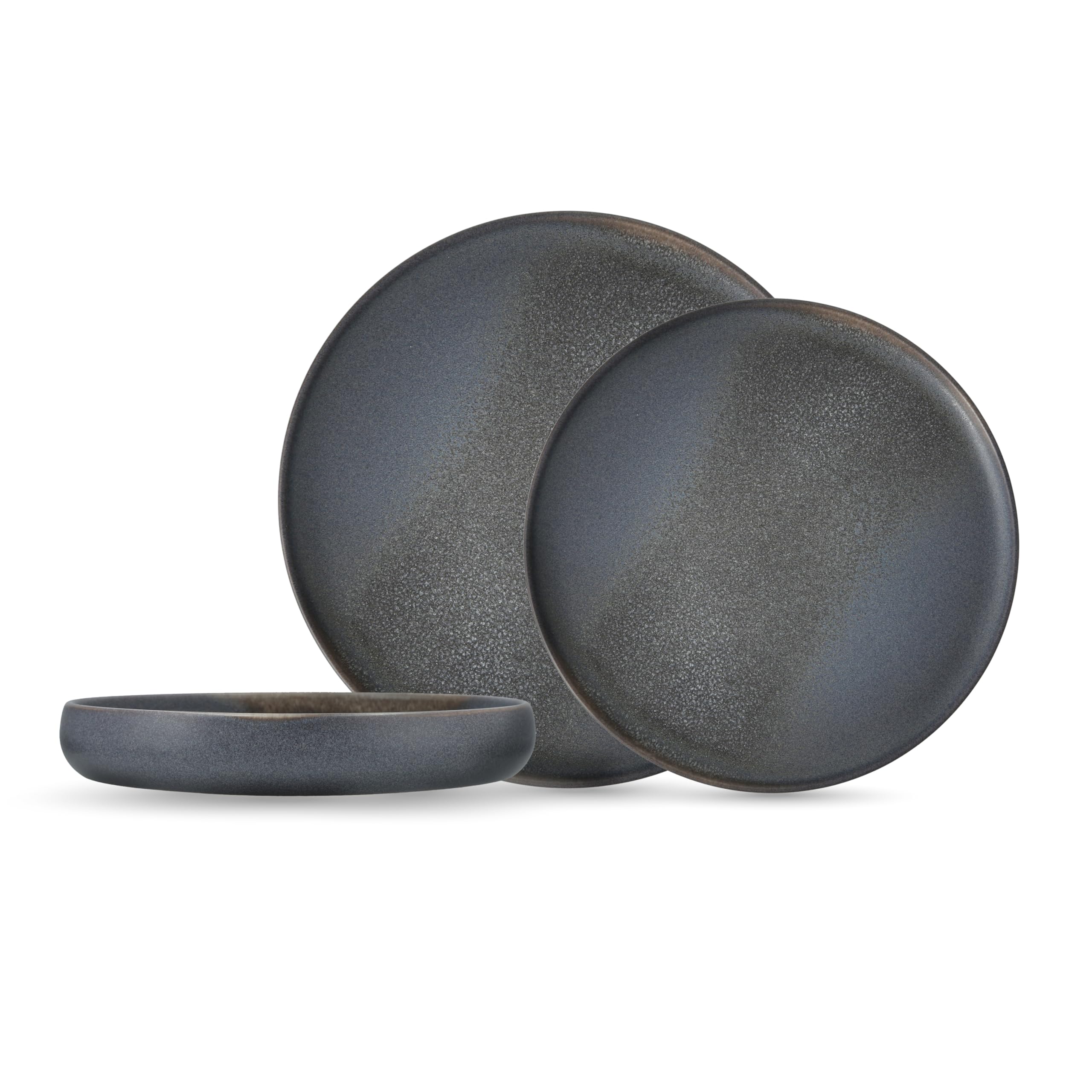 Eater x Zwiesel Fortessa Foss Stoneware, 12 Piece Dinnerware Set (Service for 4), Volcanic Gray