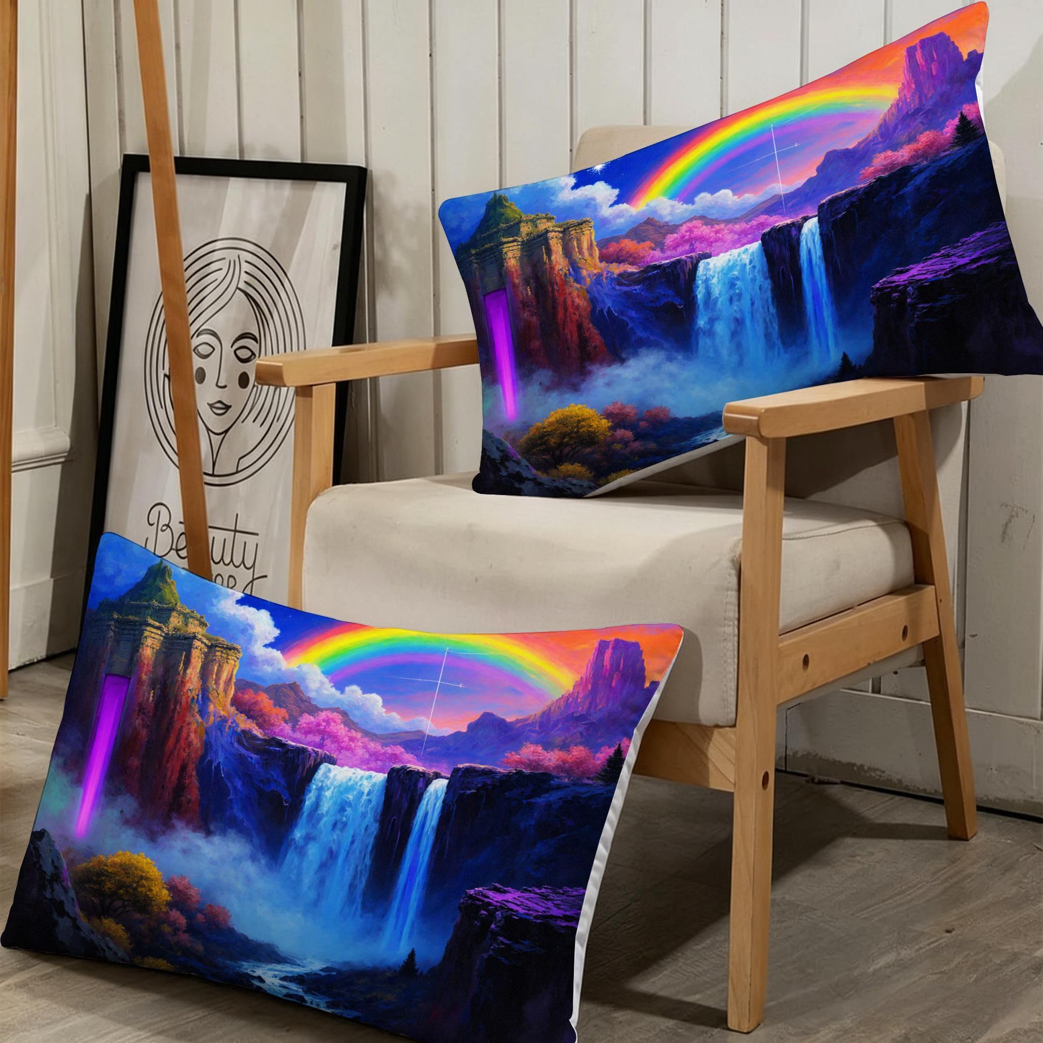 Funda Nórdica Cama 180, 240x260 cm Cascada Azul, AQ2400 | 3D Estampado, con 2 Funda Almohada, con Cremallera Oculta, para Adultos Parejas, para Villa Dormitorio, Ligero Transpirable