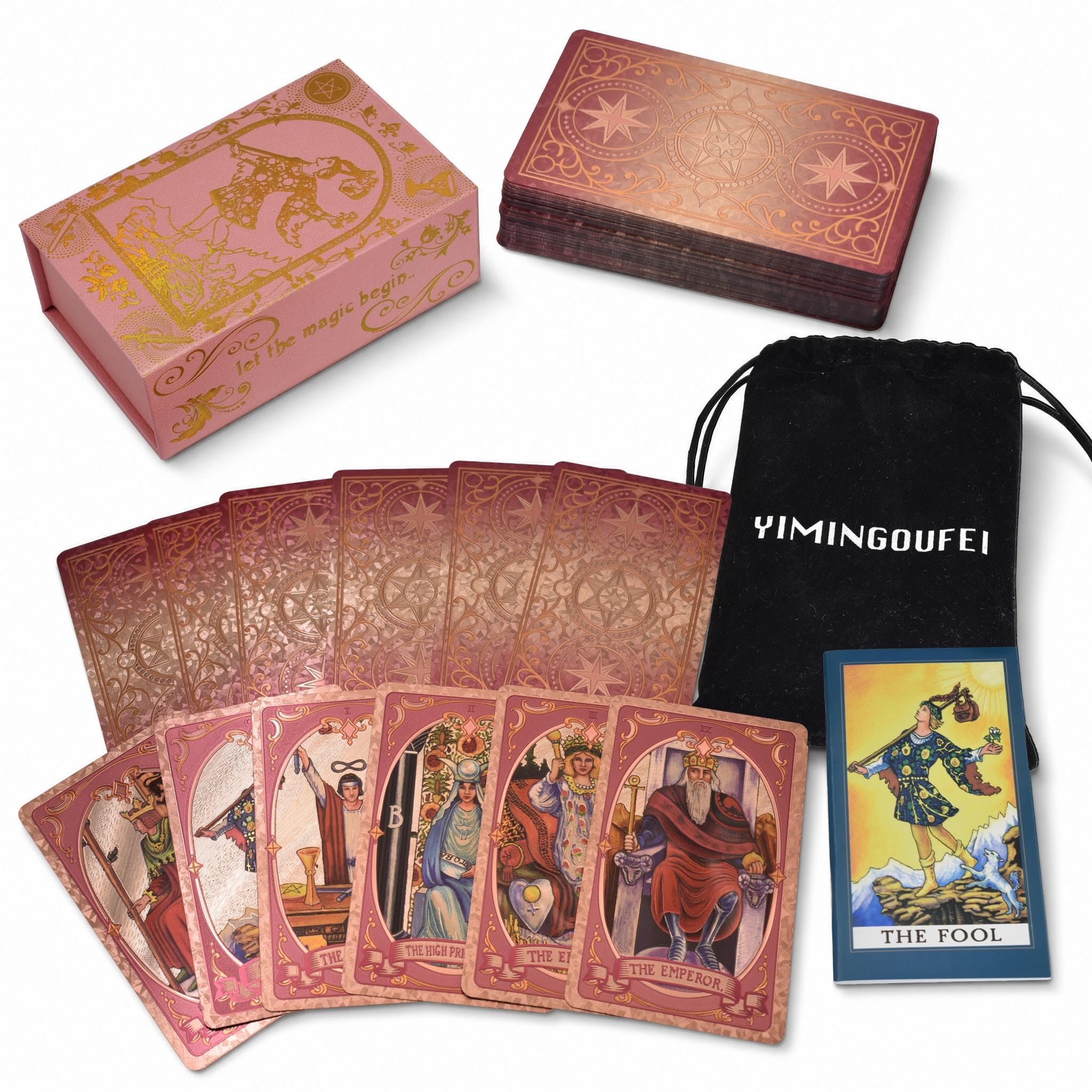 YIMINGOUFEI Mulberry Rider Waite Tarot Deck 78+2 Holographic Cards