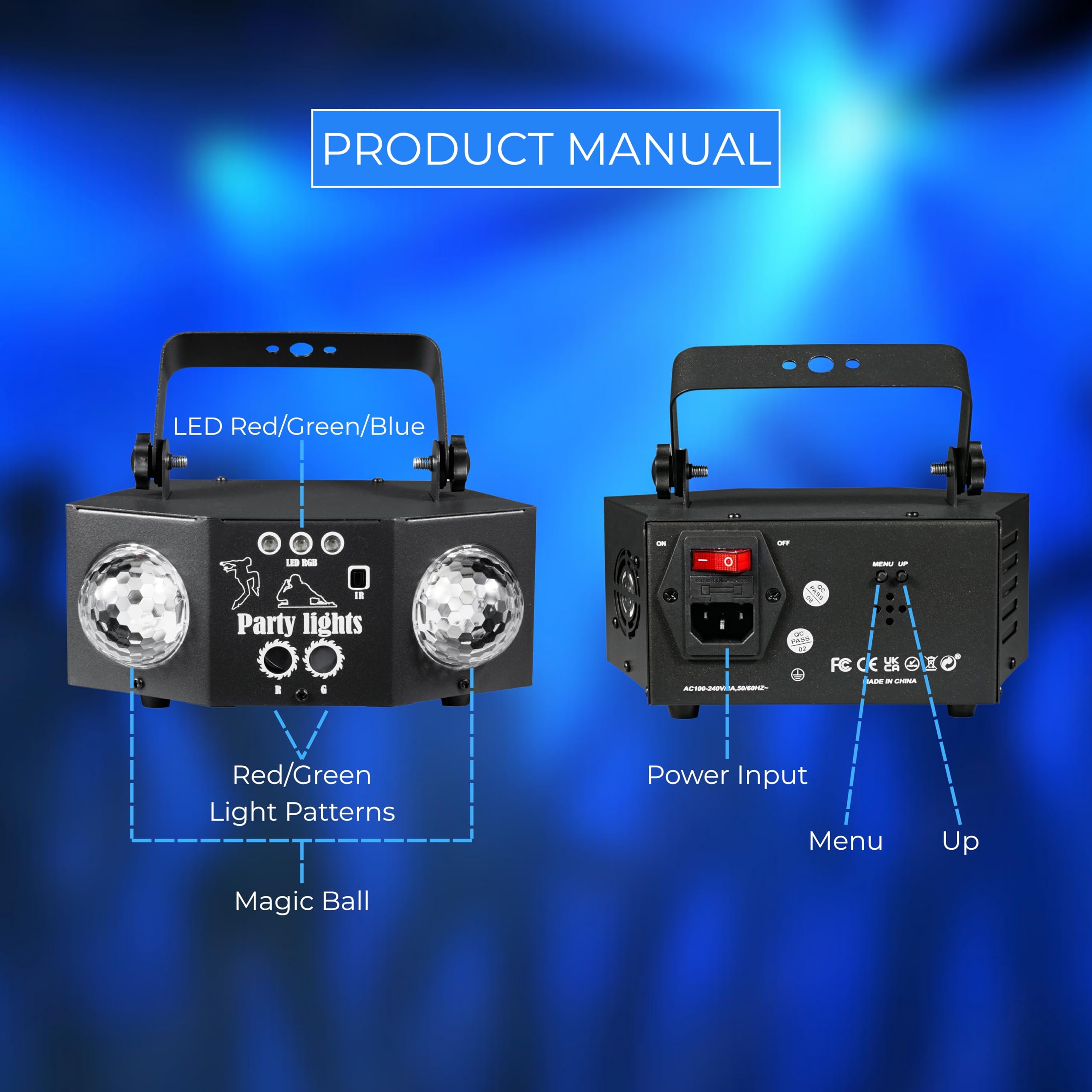 Miralin Boule Disco LED avec Laser et Stroboscope – Lumière DJ Réactive au Son, Télécommande, Éclairage Fête Anniversaire, Maison, Mariage, Scène, Festival, Événement