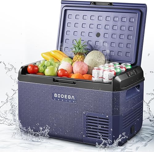 BODEGA COOLER - Refrigerador de coche de 12 voltios, 42 cuartos (40 L) IPX4 impermeable, refrigerador de automóvil ultrasilencioso de 31 dB, control