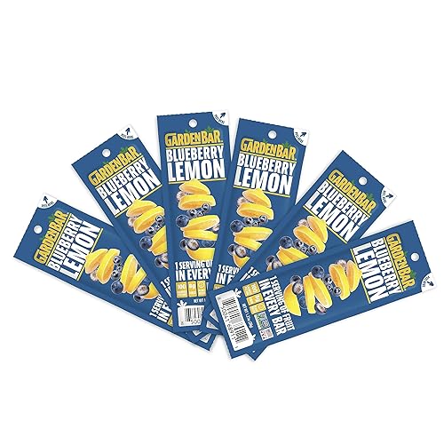 Garden Bar Blueberry Lemon Fruit Cecina de cuero de fruta natural saludable Sin gluten, vegano, sin OMG, aperitivo alto en fibra 6 unidades