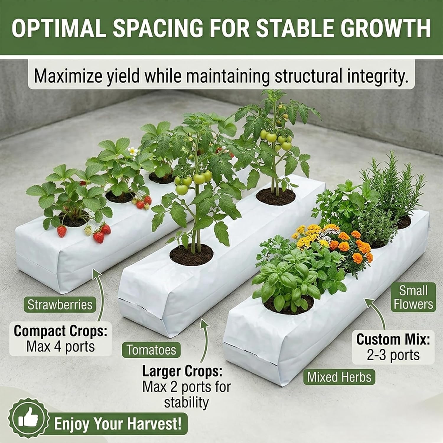 Rectangular Black and White Grow Bags, 8 Gallon Suitable for Growing Crops Such As Strawberries and Tomatoes, 5-Pack