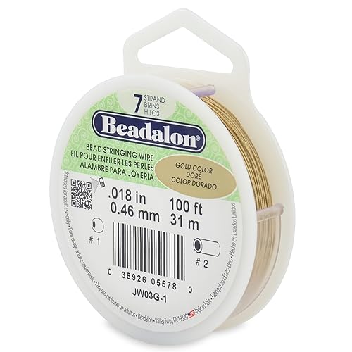 Miniatura 10 de Alambre de cuerda de cuentas de acero inoxidable de 7 hebras, 0.021 pulgadas  0.021 in, brillante, 100 pies  101.7 ft