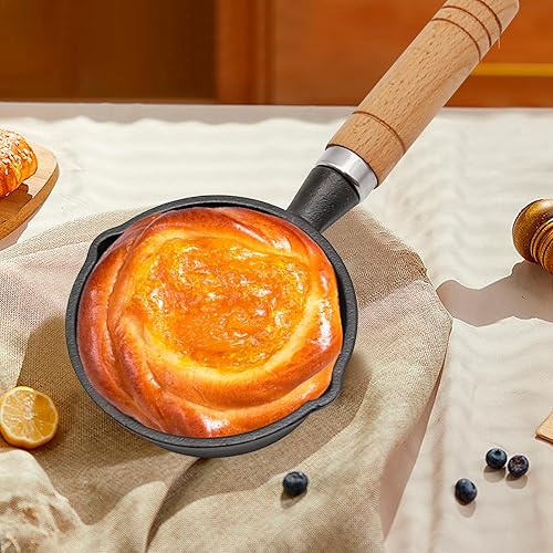 Miniatura 3 de Mini sartén de hierro fundido, pequeña sartén de hierro fundido negro, mini plato chisporroteante, sartenes pequeñas de 4 pulgadas, sartén