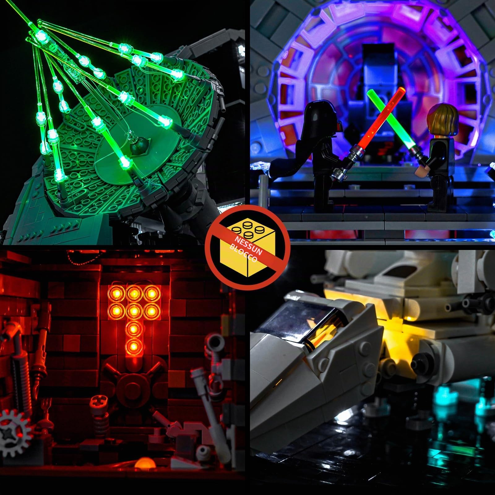 BrickBling set di luci a LED compatibile con Lego 75419 Death Star (senza modello), kit di luci decorative compatibile con Lego Death Star Giocattolo creativo