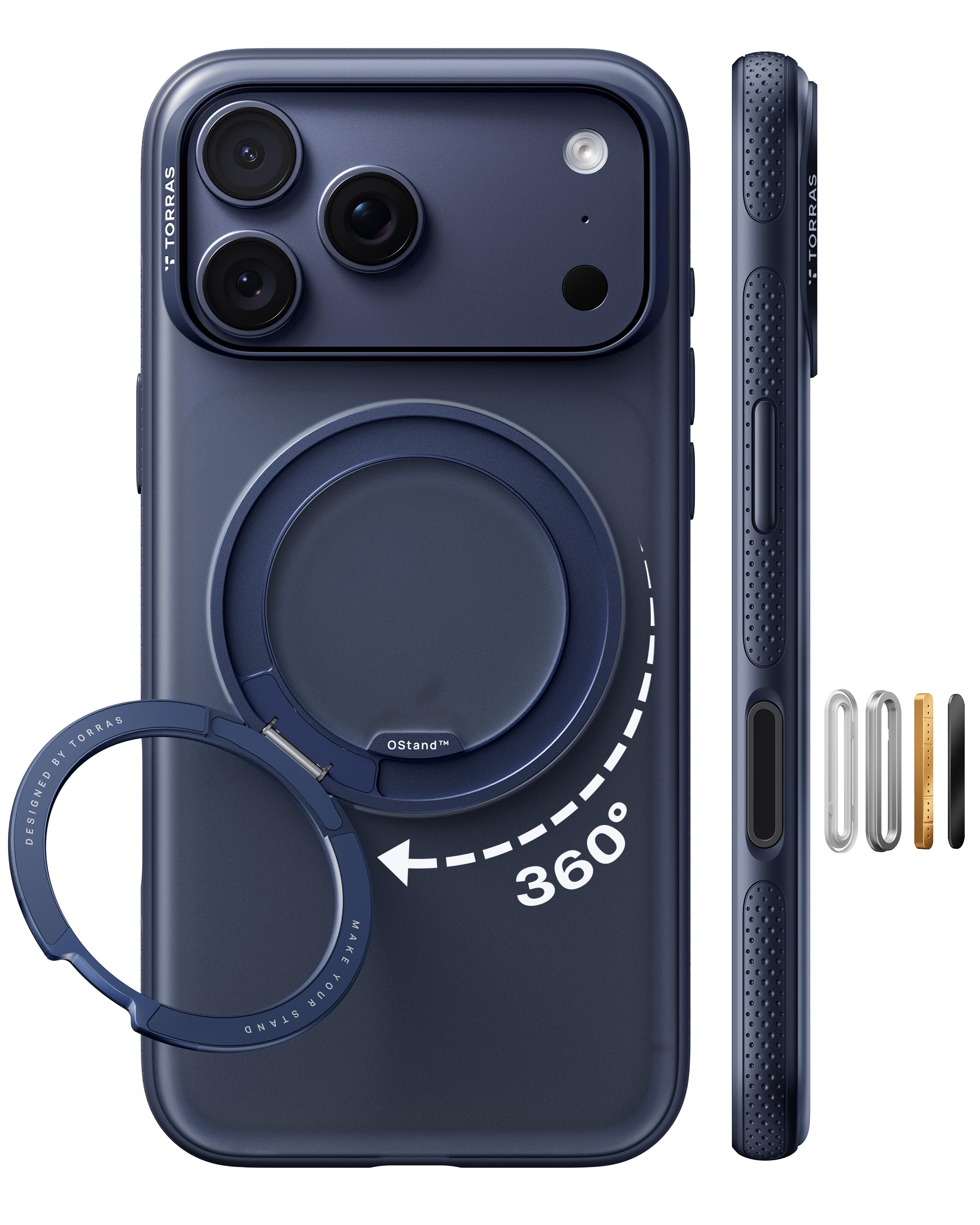TORRAS iPhone 17 Pro 用ケース 【カチカチ・多機能360度回…