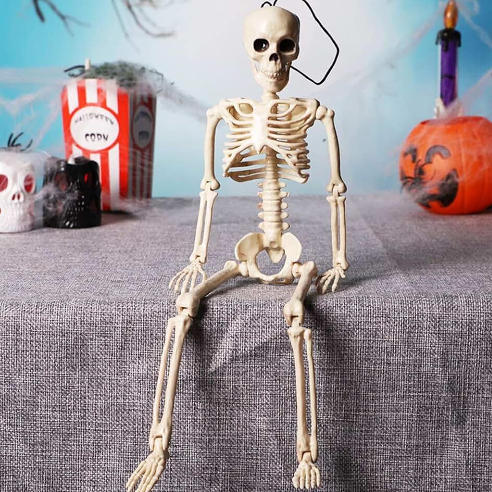 DECORLIFE Halloween Skelett Meerjungfrau 2er Set, 83 Cm - Bewegliche Gelenke & Weicher Schwanz Für Gruselige Innen-/Außendeko
