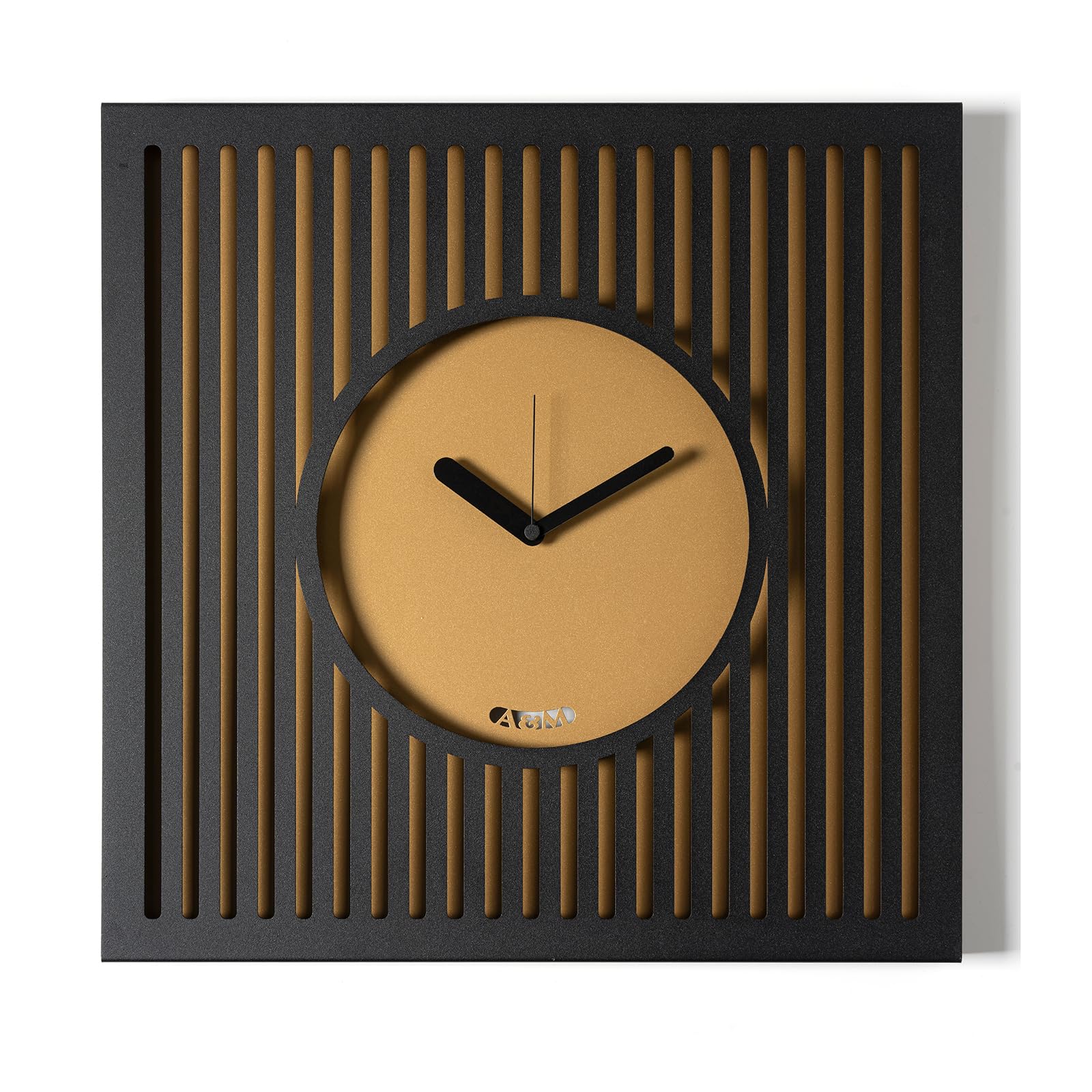 Horloge murale design Arti & Mestieri Tiffany en fer noir et or 50x50 cm