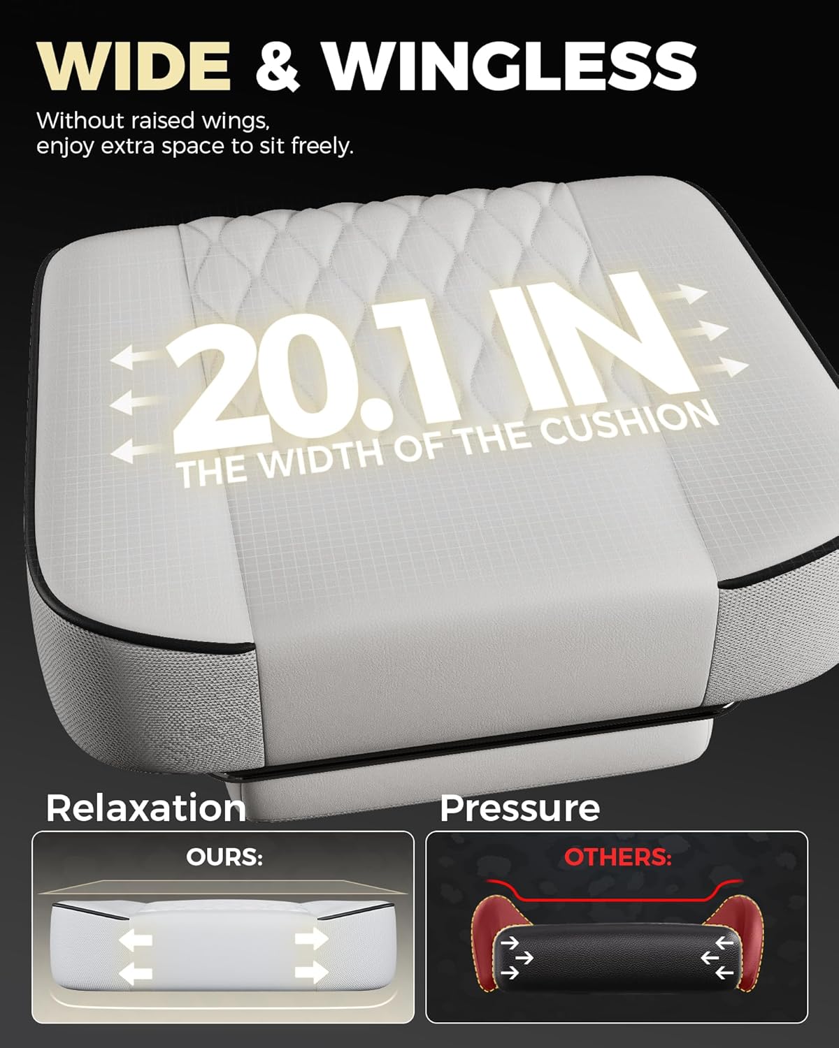 GTPLAYER Big and Tall Gaming Chair with Footrest, Ergonomic Office Desk Chair with 4.4in Thick Cushion and Wide Wingless Seat, Comfortable Leather Computer Chair, Predator Series, White/Black Trim - Image 3