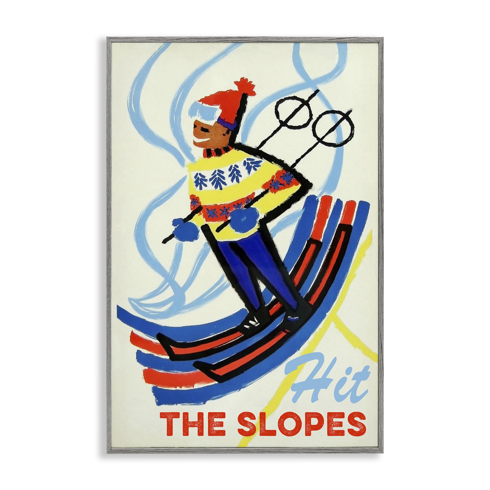 Hit The Slopes Stupell Industries habillage mur vide tableau gris encadré salon 40x61cm