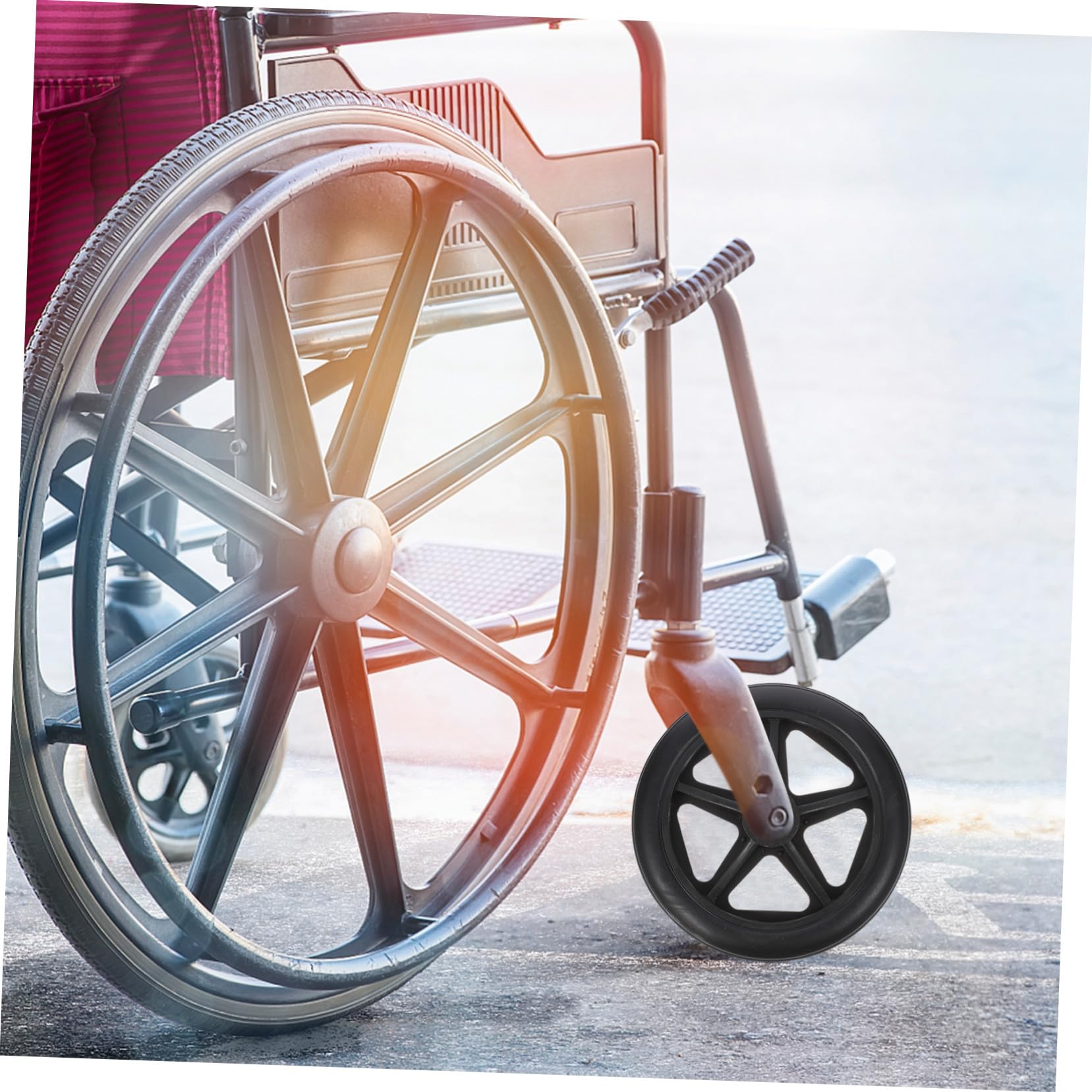 Hohopeti Ruedas Delanteras Lisas Silla de Ruedas para Abs y Acero Resistentes y Duraderas de Repuesto para Uso Interior y Exterior