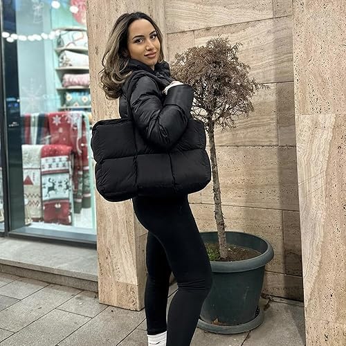 Miniatura 3 de Herald Bolsa de mano acolchada para mujer, bolso acolchado grande y ligero para trabajo, viajes, gimnasio, tienda