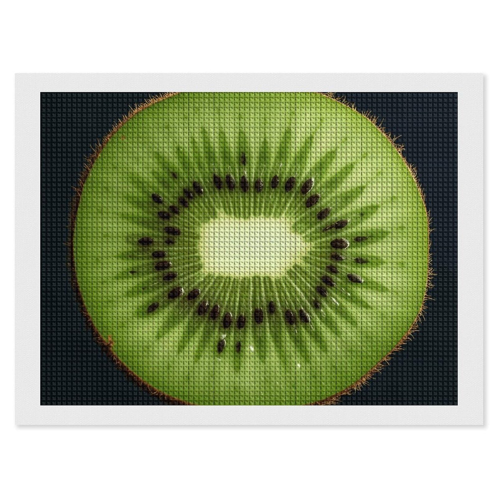 NONHAI Diamond Painting Kits for Adults - DIY Diamond Art Kits for Beginners - Full 5D Paint Drill Diamond Dots Paintings- Kiwi Slice Diamonds Pictures Gem Art and Craft Wall Decor 12"x16"