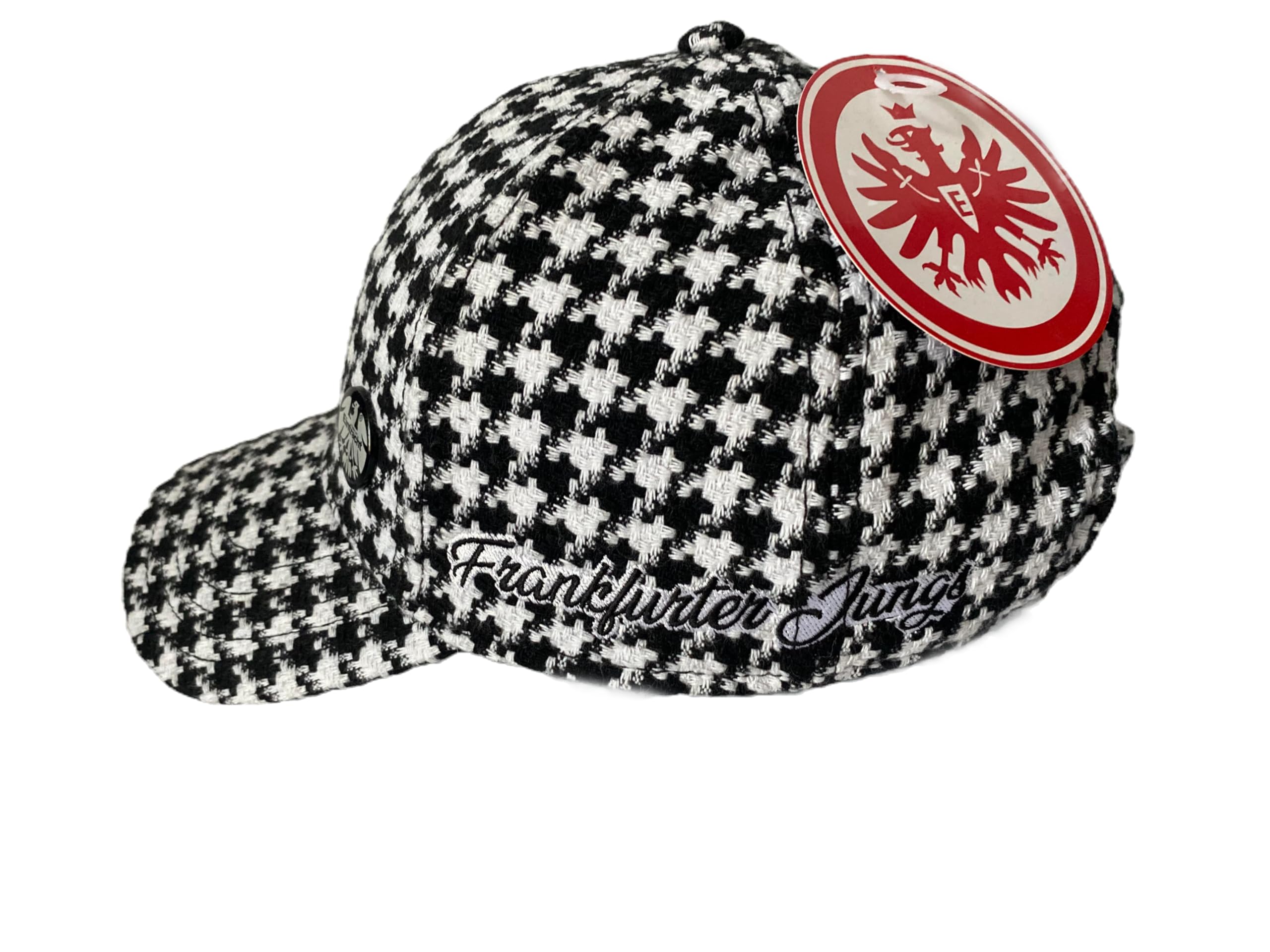 Eintracht Frankfurt Basecap, Houndstooth Muster, Schwarz-Wei