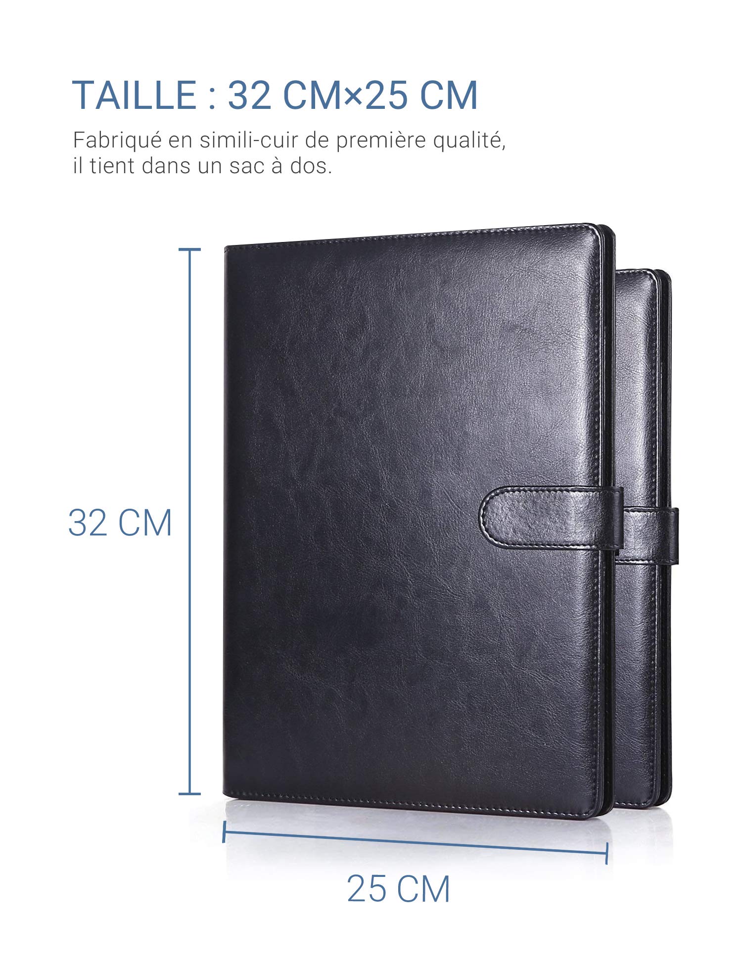 Porte Documents Cuir PU A4 Avec Bloc Notes Et Stylo - Organisateur Professionnel