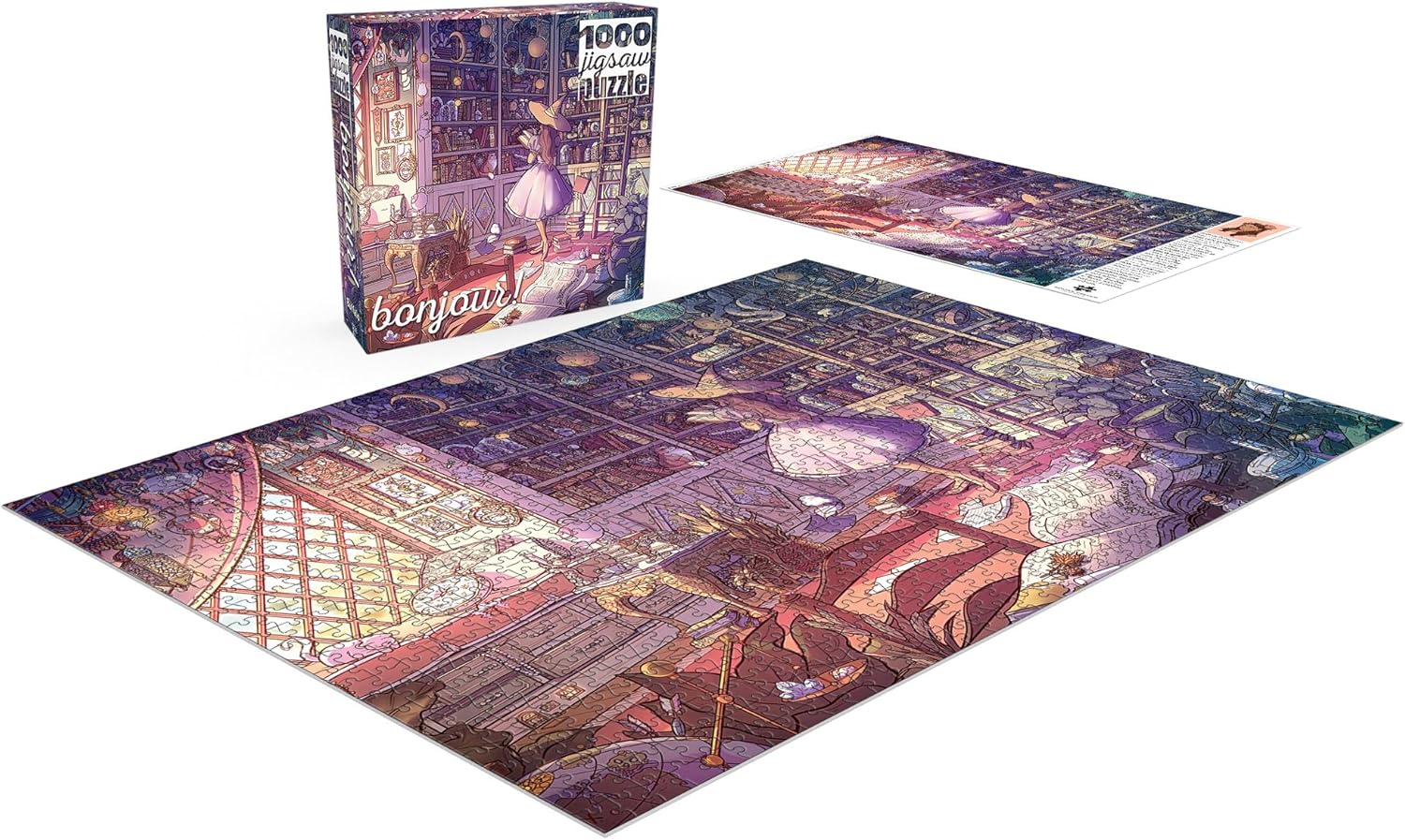 Buffalo Games - Bonjour - Brittnie Ortega - Witch's Library - 1000 Piece Jigsaw Puzzle for Adults - Challenging Puzzle Perfect for Game Nights - Finished Size is 26.75 x 19.75