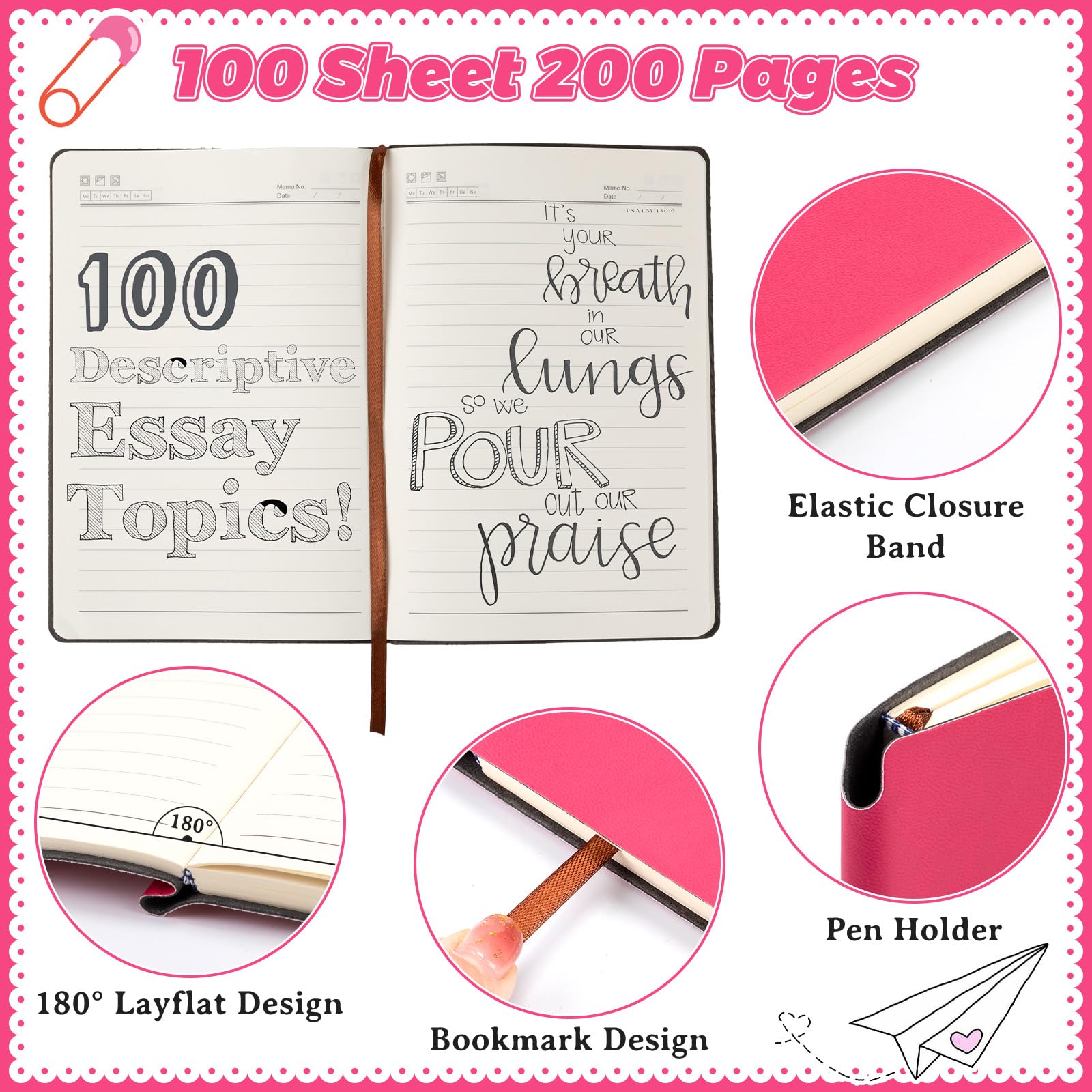 Jetec Paquete de 30 cuadernos a granel con 30 bolígrafos, cuadernos A5 de tapa blanda de cuero con soporte para bolígrafo para regalo, escuela, negocios, trabajo, viajes, escritura, 200 páginas, 5.7 x