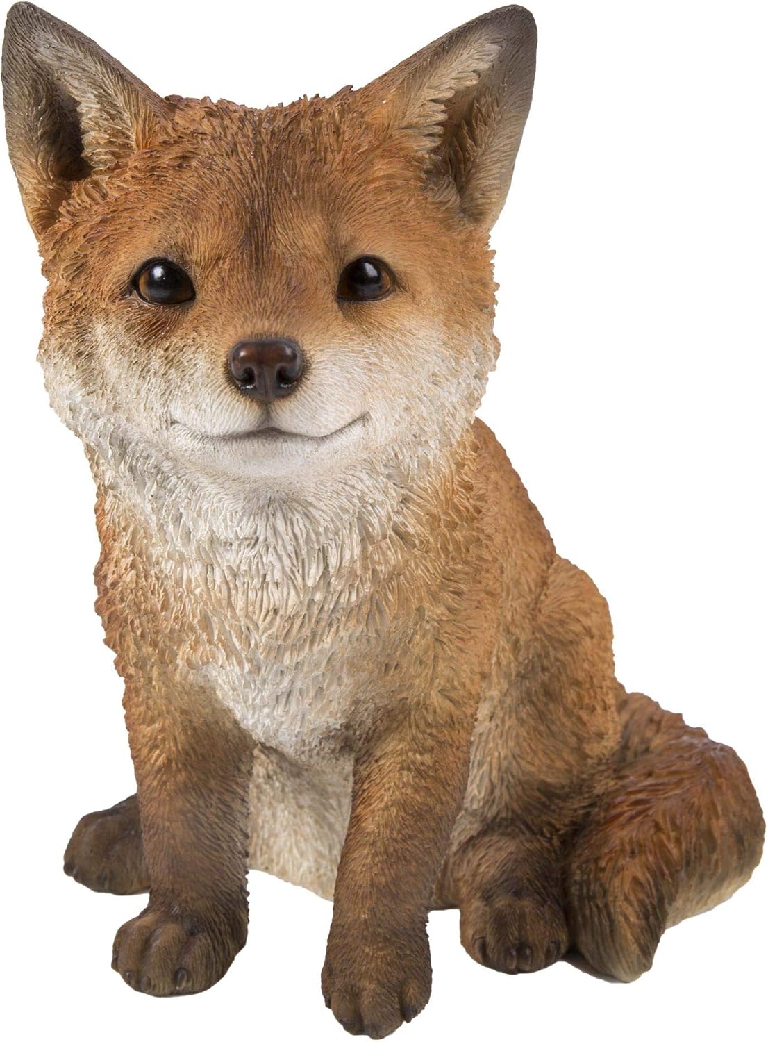 HI-LINE 9.5" Sitting Fox Pup Outdoor Garden Statue