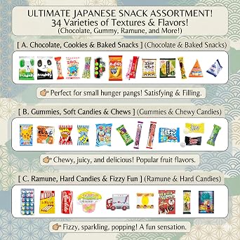 Otsumami Tokyo Japanese Snacks Gift Hamper - 30pcs Dagashi Selection Bag