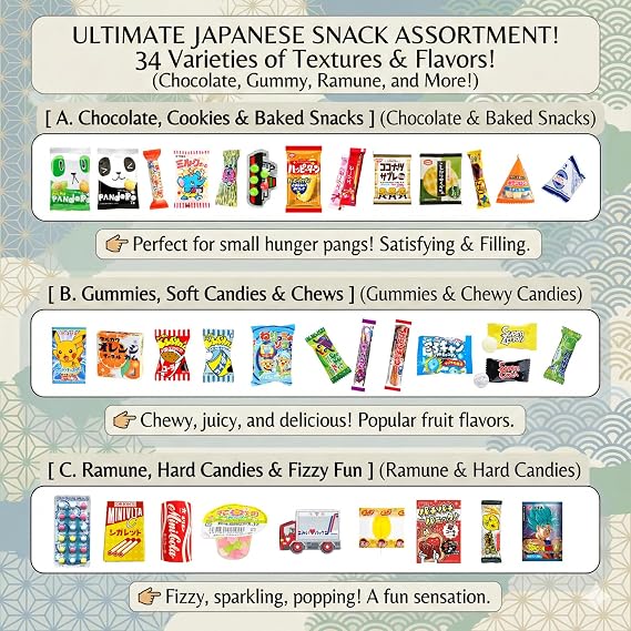 Otsumami Tokyo Japanese Snacks Gift Hamper - 30pcs Dagashi Selection Bag
