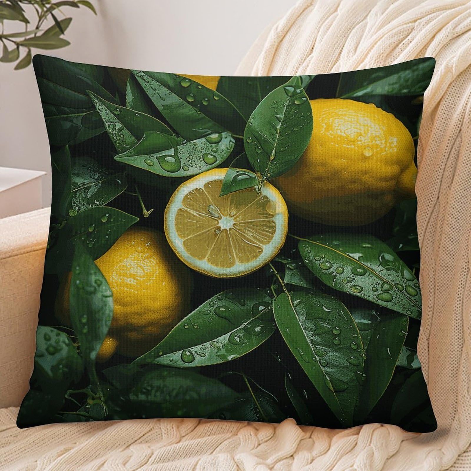 Fekiloot Style Fresh Lemon Pillowcase Pillow Sham Pillow Case