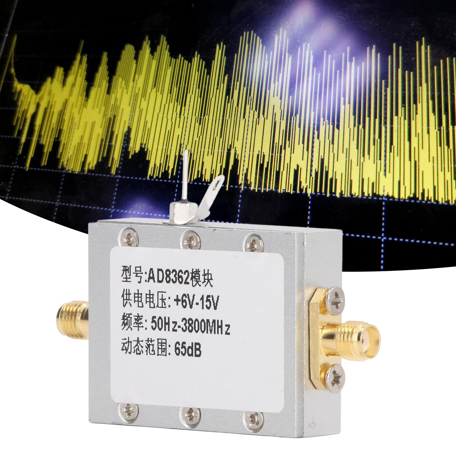 RF-Leistungsmesser AD8362 Logarithmischer Detektor, 50 Hz bis 3,8 GHz Breitband Frequenzbereich, 75 dB bis 16 dBm Dynamikbereich, Aluminiumgehäuse für Labor Funkkommunikation