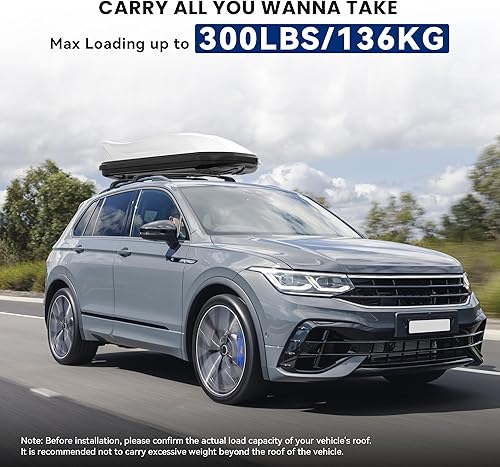 Miniatura 3 de Barras transversales de techo con cerradura de 300 libras para Tiguan 2018-2026 (no para limitado) y Taos 2022-2026, barra transversal de aluminio