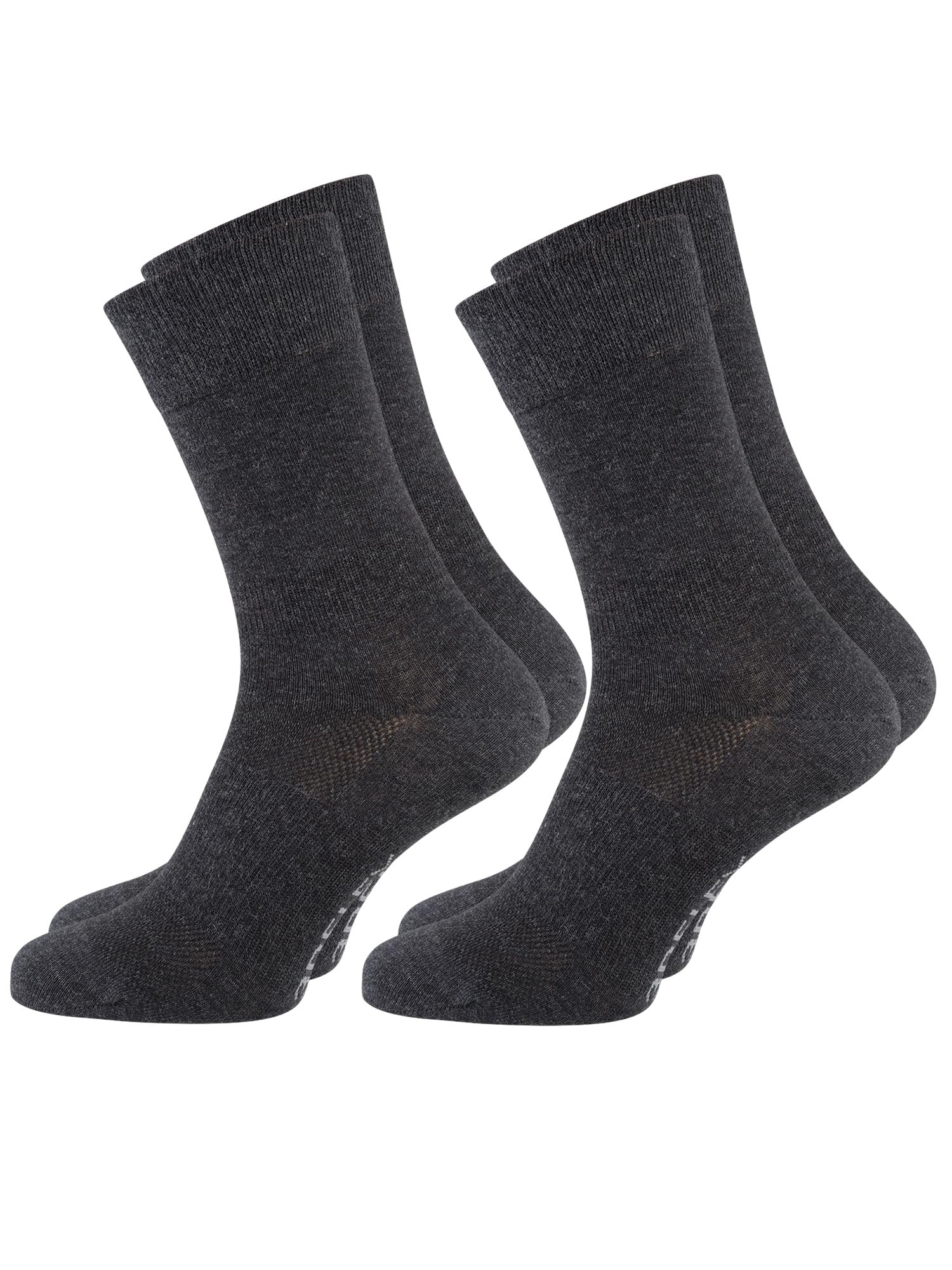 Nur Die Men's 2er Pack Komfort Socken Herren Weich Komfortbund Bambus-socke, Anthracite Mel, 32