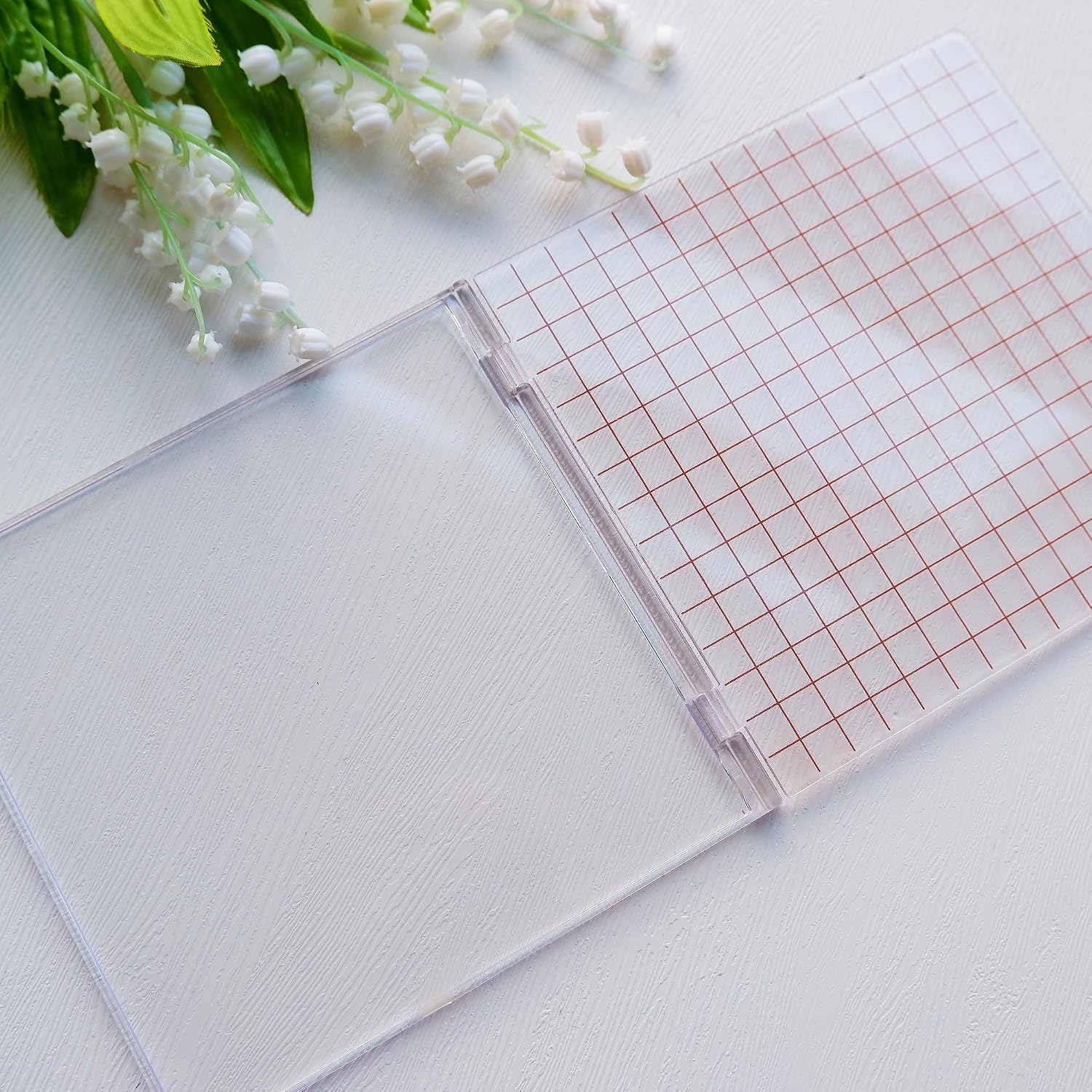 Acrylic Stamp Block Perfect Positioning Stamping Tool Clear Stamps Scrapbook Stamping Tool with Grid Lines for Card Making Scrapbooking Journaling and Other Paper Crafts