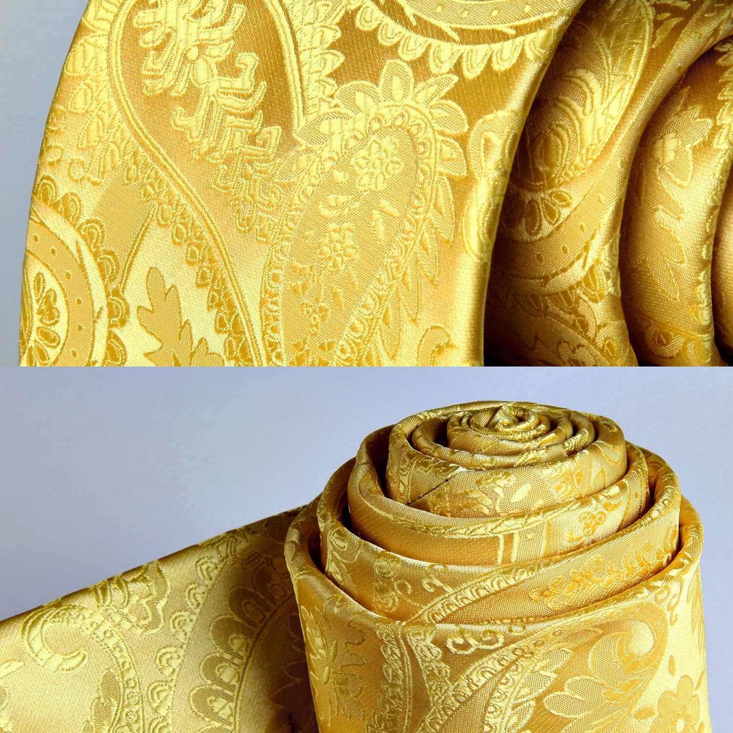 HISDERN Paisley Ties for Men Solid Tie Handkerchief Floral Men's Necktie & Pocket Square Set Wedding Classic Mens Ties - Image 4