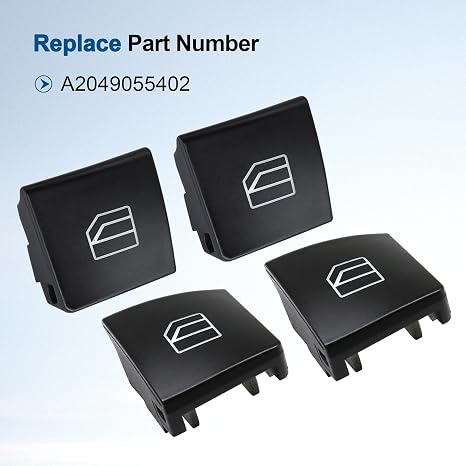 4pcs Front Driver Window Switch Button Cap for Mercedes Benz W204 C-Class W212 C180 C200 C220 C250 C300 C350 C63 AMG E200 E220 E250 E350 E50 E50 00 E6 3 W166 X166 RaplaceA2049055402