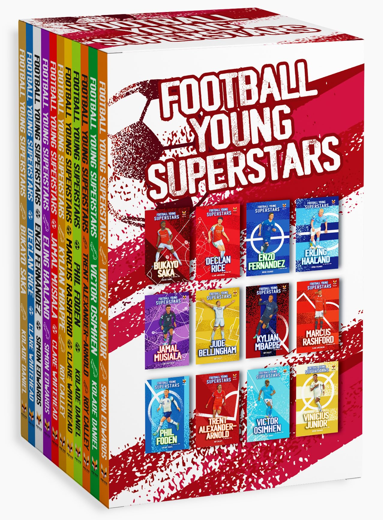 Football Young Superstars 12 Books Box Set: (Jude Bellingham, Marcus Rashford, Phil Foden, Bukayo Saka, Kylian Mbappe, Erling Haaland)