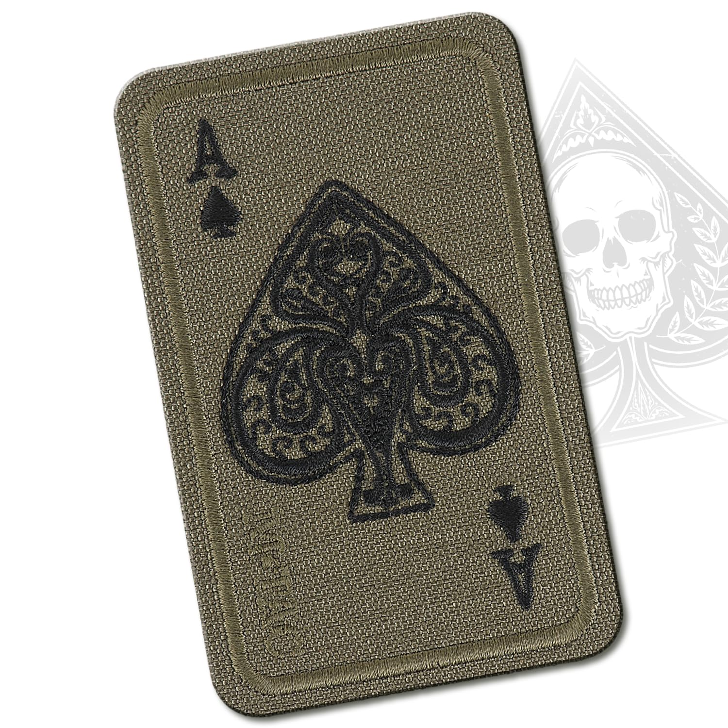 Patch Morale Asso Di Picche - Tactical Army, Nero/Oliva, Con Gancio - Foto 9