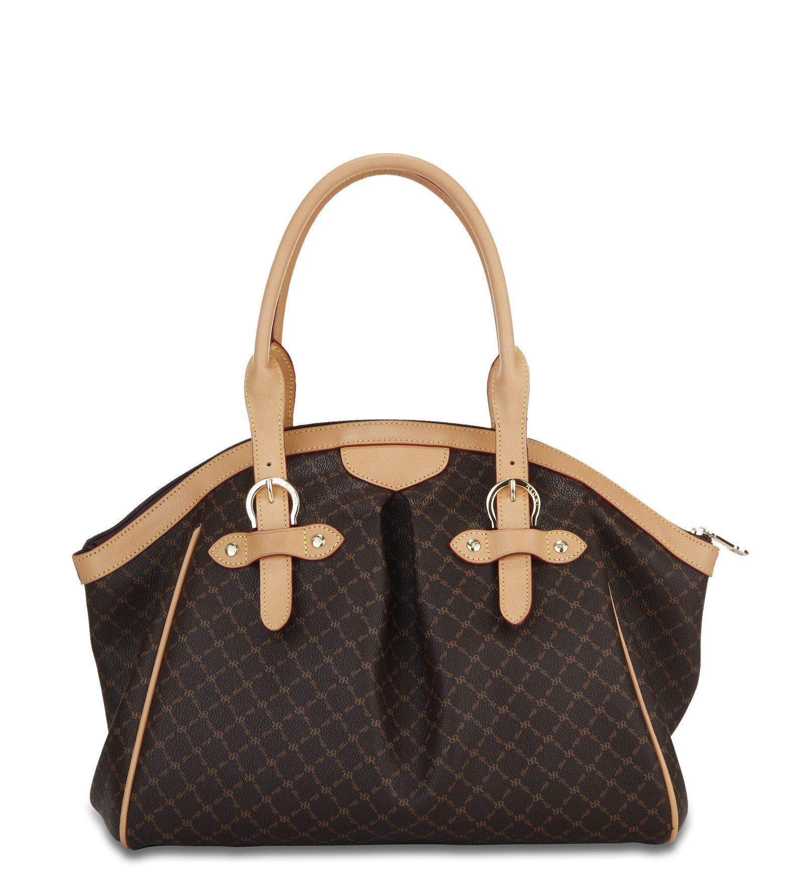 Signature (Brown) - Ruched Satchel w/Buckle