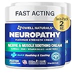 OWELL NATURALS Neuropathy Nerve Cream, Maximum Strength, Non Greasy, Natural Ingredients Arnica, Aloe Vera, MSM, for Feet, Hands, Legs, Toes Discomfort, 2 Fl Oz (Pack of 2)