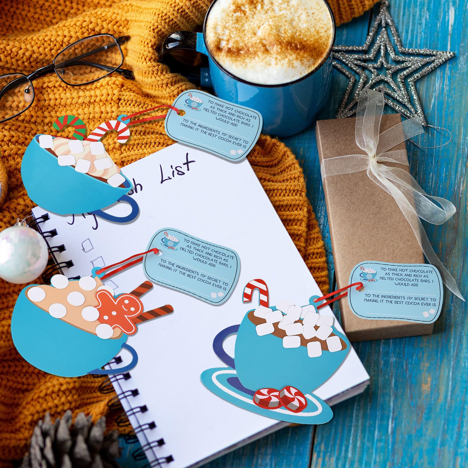 Amazon.com: Zhanmai 18 Set Christmas Hot Cocoa Thumbprint Ornament