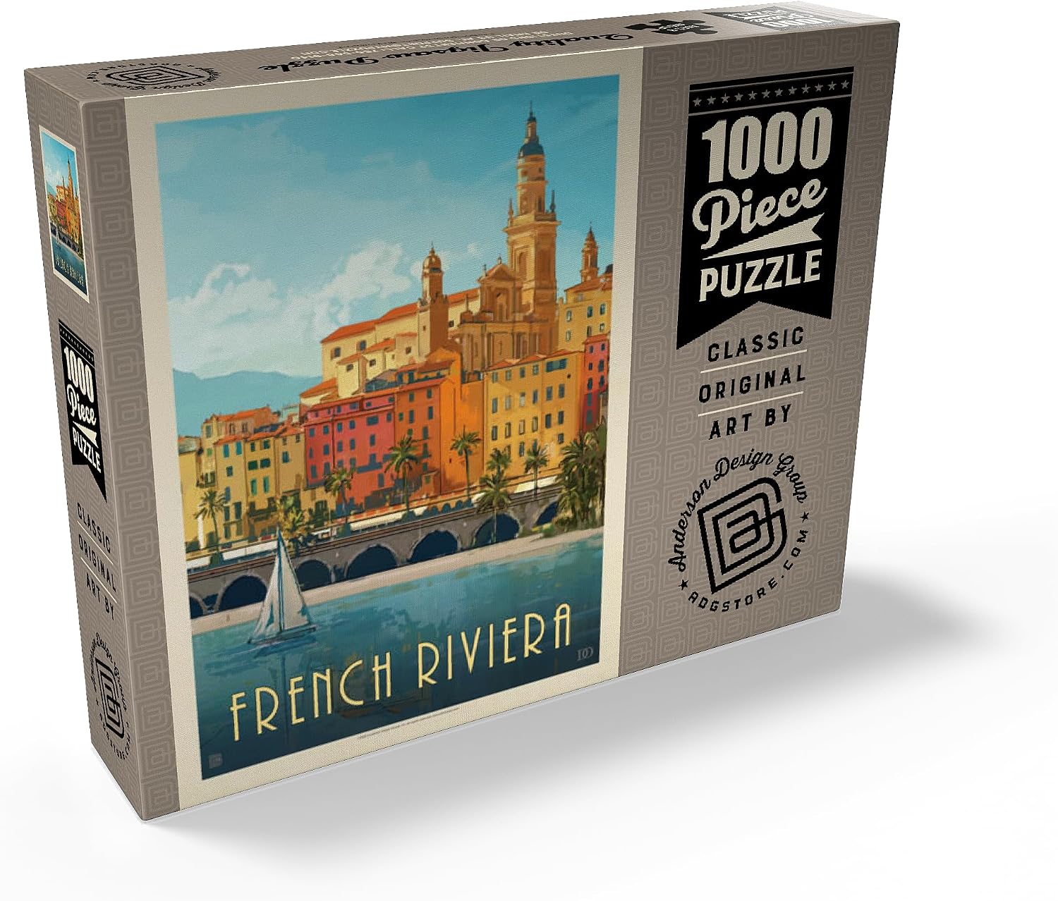 MyPuzzle France: French Riviera, Vintage Poster - Premium 1000 Piece Jigsaw Puzzle for Adults