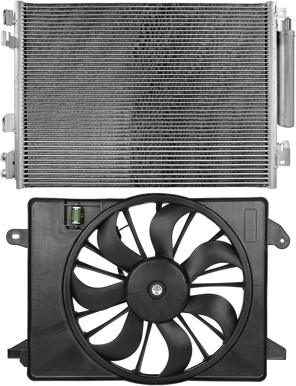 Cooling Fan Assembly Compatible with 2011-2018 for Dodge for Challenger 5.7L 2015-2018 for Charger 6.2L,Radiator Fan Direct Fit Replacement for Engine Cooling Fan & Engine A/C Condenser