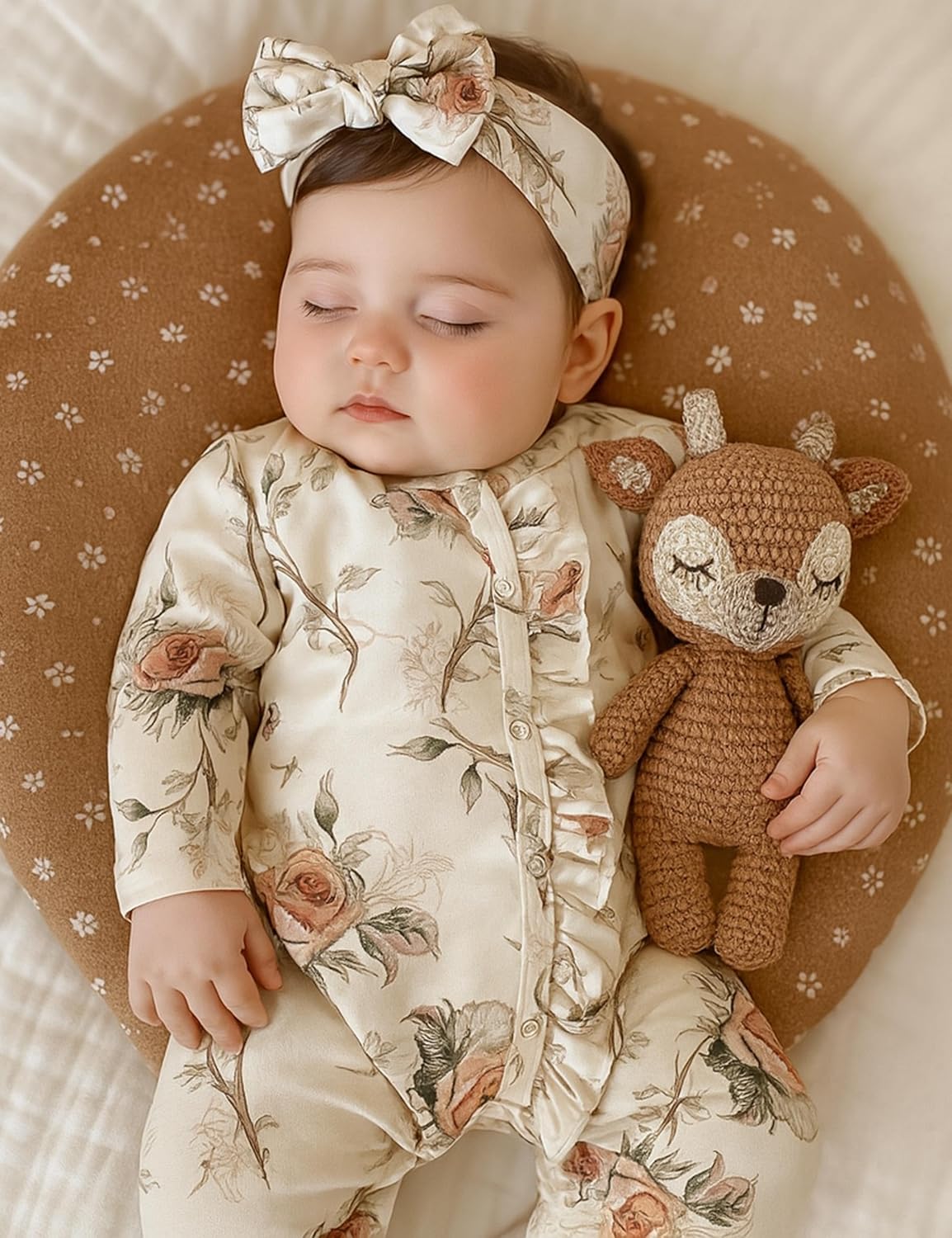 Yvowming Newborn Baby Girl Clothes Ruffle Jumpsuit Romper Infant Coming Home Outfit for Baby Girl - Image 2